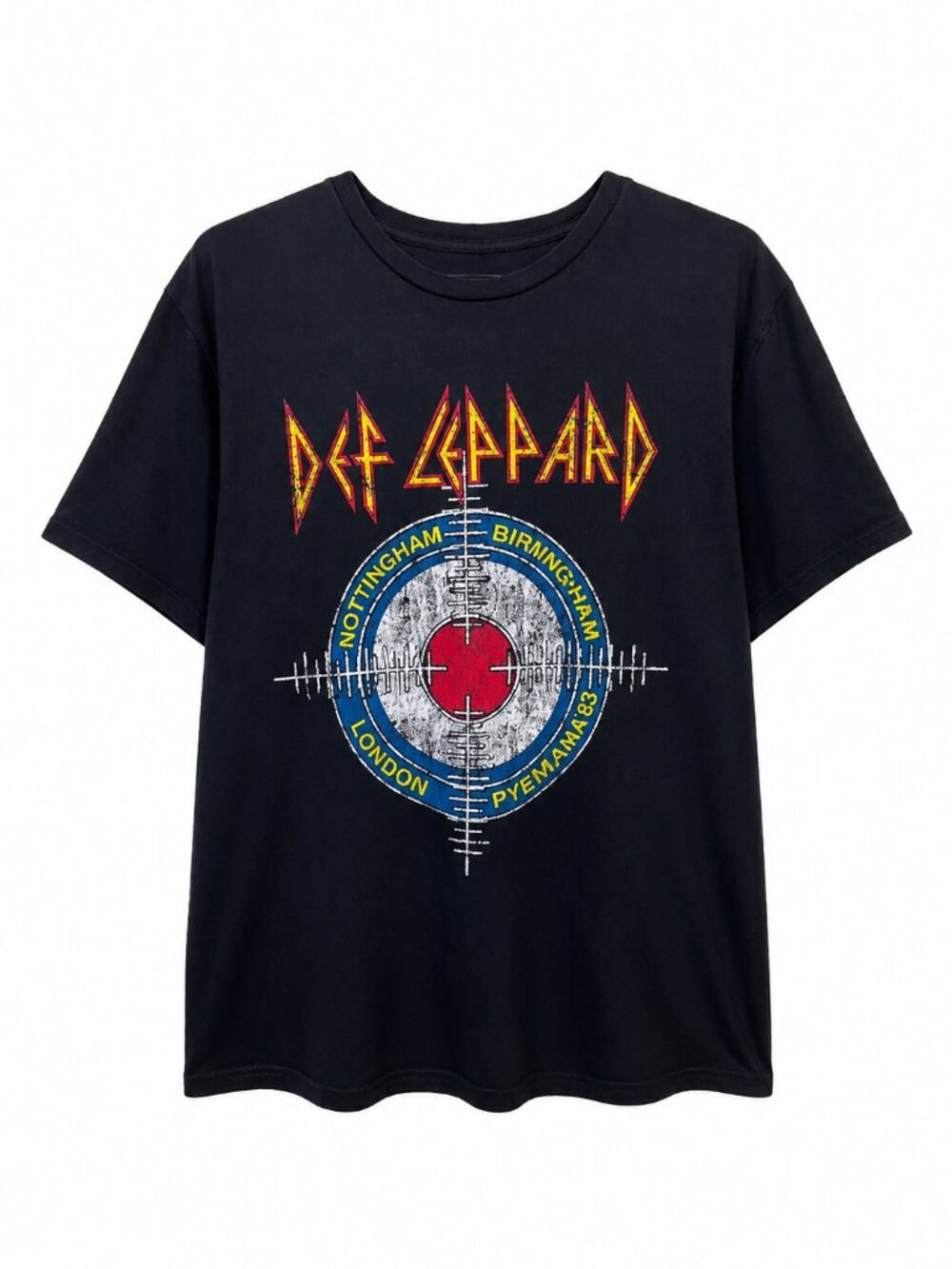 Def Leppard Pyromania 1983 Tour Graphic Band Tee XL Live Nation Black T-Shirt